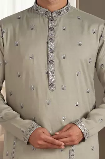 Mehandi cotton kurta churidar for mens
