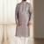 Grey cotton kurta churidar for mens