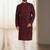 Wine cotton kurta churidar for mens