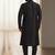 Black silk kurta churidar for men's