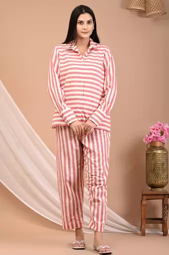 Cotton stripe coord set