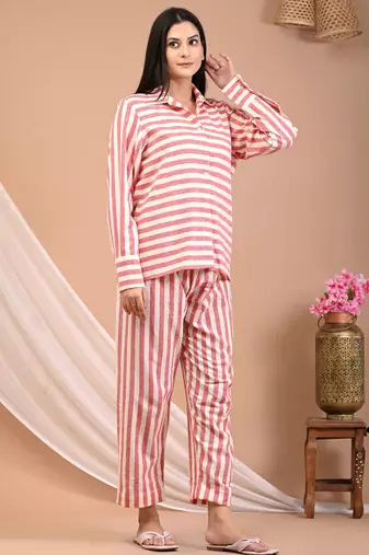 Cotton stripe coord set