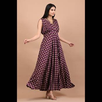 Purple block printed dress 2