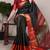 black Poly Cotton Chex Saree with Zari Weaving