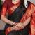 black Poly Cotton Chex Saree with Zari Weaving