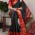 black Poly Cotton Chex Saree with Zari Weaving