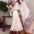 white Poly Cotton Chex Saree with Zari Weaving