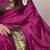 pink Poly Cotton Chex Saree with Zari Weaving