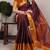 green Poly Cotton Chex Saree with Zari Weaving