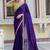blue satin velvet saree with blouse piece
