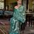Turquoise kanjivaram silk blend woven classic saree