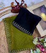 Olive zarkhan Diamond Work Silk blend Saree