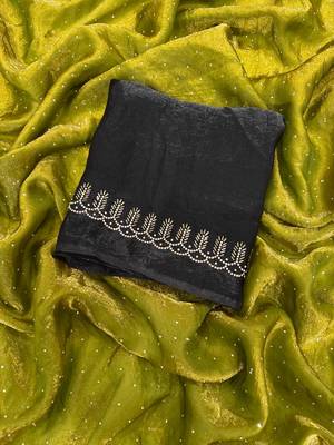 Olive zarkhan Diamond Work Silk blend Saree 5