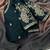 black and shaded peach sequin embroidered silk blend saree