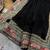 black sequins and embroidery work border silk blend saree