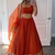 Orange Georgette Zari sequin Embroidered Lehenga Choli 