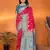 Hot pink silk blend butti zari weaving with zari border saree