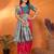 Hot pink silk blend butti zari weaving with zari border saree