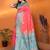 Pink silk blend butti zari weaving with zari border saree