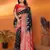 Black silk blend butti zari weaving with zari border saree