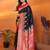 Black silk blend butti zari weaving with zari border saree