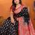 Black silk blend butti zari weaving with zari border saree
