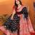 Black silk blend butti zari weaving with zari border saree