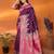 Purple silk blend butti zari weaving with zari border saree