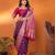 Purple silk blend butti zari weaving with zari border saree