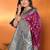 Magenta silk blend butti zari weaving with zari border saree