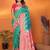Light green silk blend butti zari weaving with zari border saree