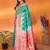Light green silk blend butti zari weaving with zari border saree