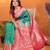 Light green silk blend butti zari weaving with zari border saree