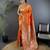 Orange silk blend floral zari weaving meenakari saree with floral border