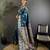 Royal blue silk blend floral zari weaving meenakari saree with floral border