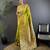 Lime green silk blend floral zari weaving meenakari saree with floral border