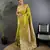 Lime green silk blend floral zari weaving meenakari saree with floral border