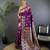 Magenta silk blend floral zari weaving meenakari saree with floral border