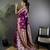 Magenta silk blend floral zari weaving meenakari saree with floral border