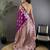 Magenta silk blend floral zari weaving meenakari saree with floral border