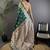Teal green silk blend floral zari weaving meenakari saree with floral border