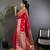 Pink silk blend floral zari weaving meenakari saree with floral border