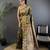 Mahendi green silk blend floral zari weaving meenakari saree with floral border