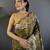 Mahendi green silk blend floral zari weaving meenakari saree with floral border