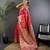 Hot pink silk blend floral zari weaving meenakari saree with floral border