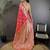 Hot pink silk blend floral zari weaving meenakari saree with floral border