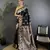 Black silk blend floral zari weaving meenakari saree with floral border