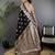 Black silk blend floral zari weaving meenakari saree with floral border