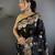 Black silk blend floral zari weaving meenakari saree with floral border