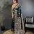 Dark green silk blend floral zari weaving meenakari saree with floral border